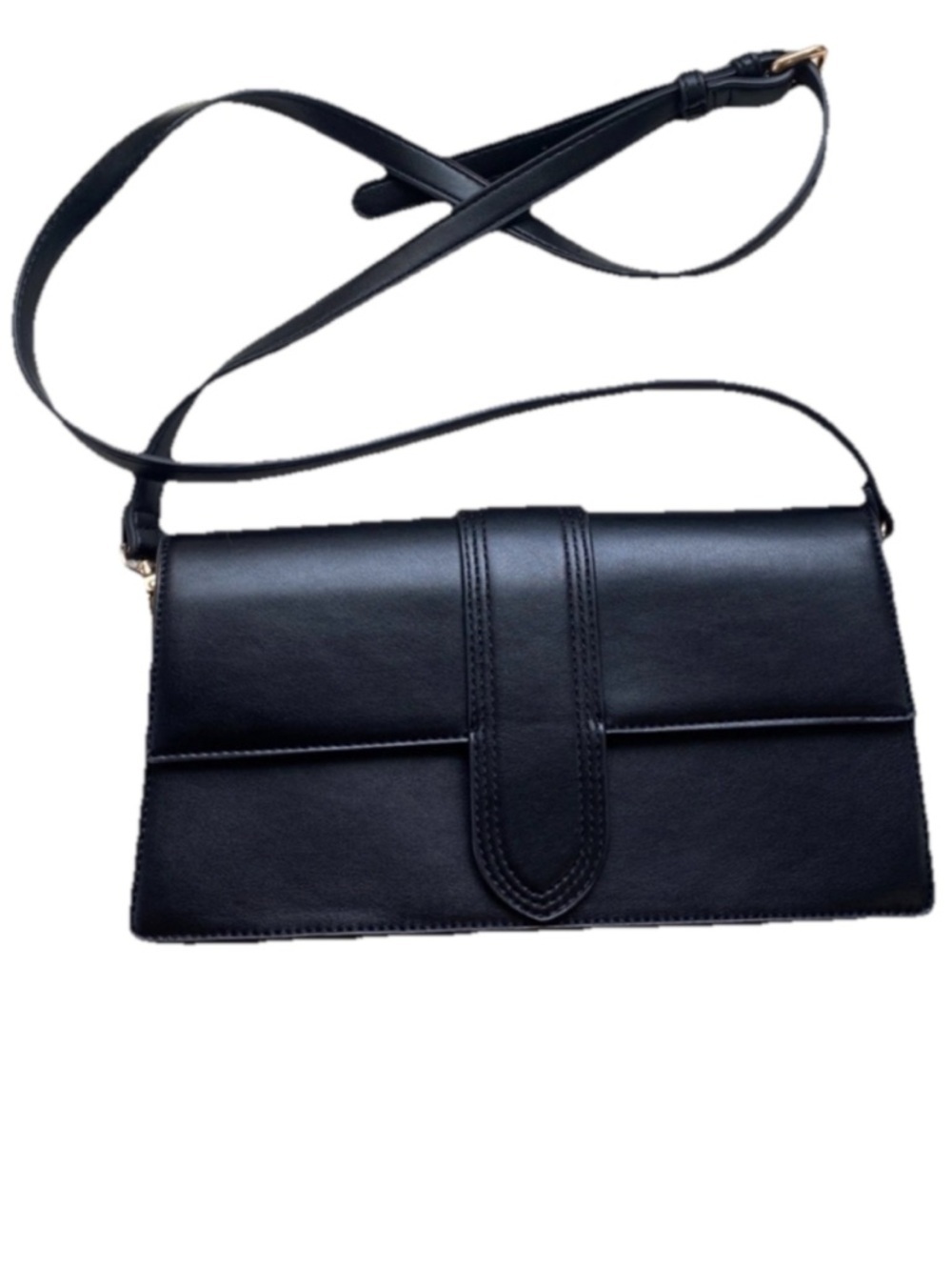 Moda Luxe Women’s Crossbody Bag Black Rectangle With Removable Strap Clutch